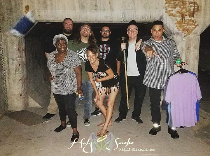 Standing at the tunnel entrance