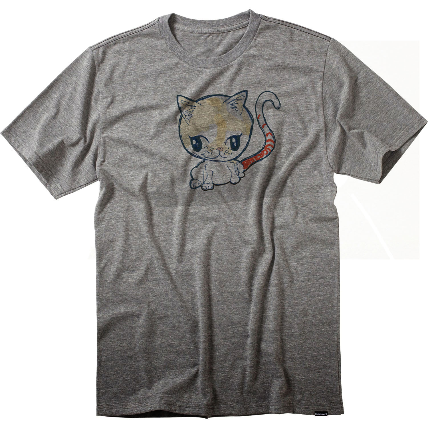 manga version kawii style drawing windows surface tablet. tee shirt of catcat. orange, grey, photoshoped mock up. by destiny Barrett.