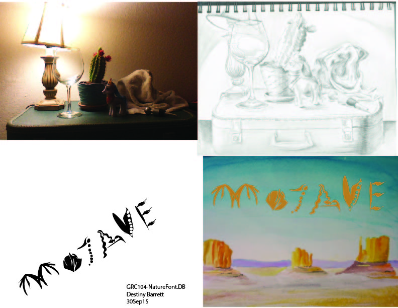 Pencil drawing, Watercolor, Vector Font, MultiMedia School Project